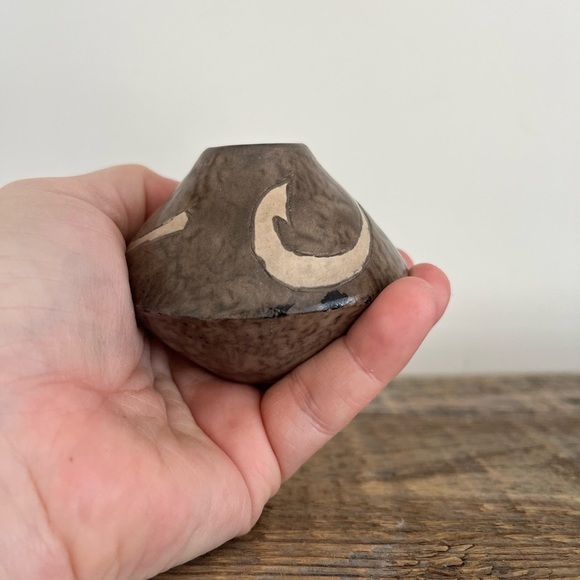 OOAK pottery bud vase ink well - Picture 2 of 6